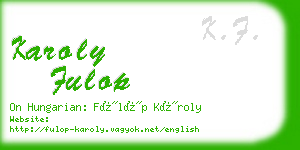 karoly fulop business card