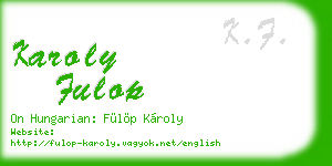karoly fulop business card